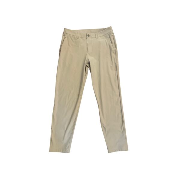 Men 32 Lululemon Khaki Beige Tan Chino Pants Trousers Slacks Commute - Picture 1 of 6